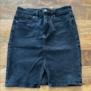 Madewell Black Denim Pencil Skirt